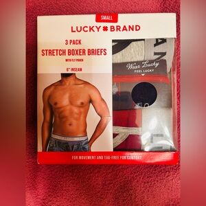 Lucky Brand Men's Boxer Briefs 3-Pack - Black, Gray, Red